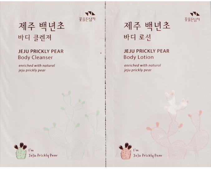 Гель для душа и лосьон для тела, Jeju Prickly Pear Body Cleanser/Lotion Sample, пробник  Flor de Man