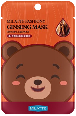 Маска тканевая с экстрактом красного женьшеня Fashiony Ginseng Mask Sheet Milatte