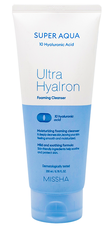 Пенка для лица Super Aqua Ultra Hyalron Cleansing Foam, 200мл Missha