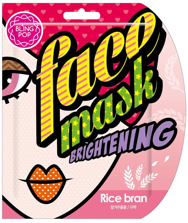 Маска для лица Rice Bran Brightening Mask, с рисовыми отрубями, 25мл Bling Pop