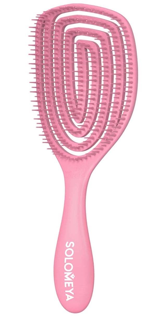 Расческа для сухих и влажных волос Wet Detangler Brush Oval Strawberry Solomeya