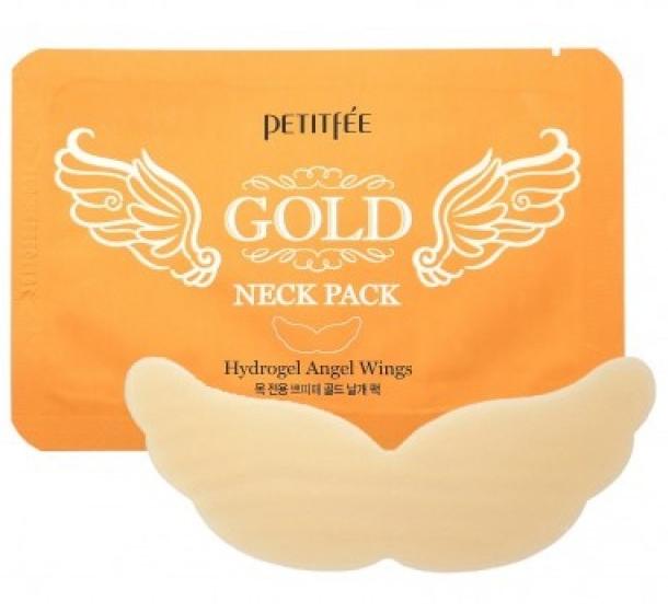 Гидрогелевая маска-патч для шеи антивозрастная золото Gold Neck Pack Petitfee