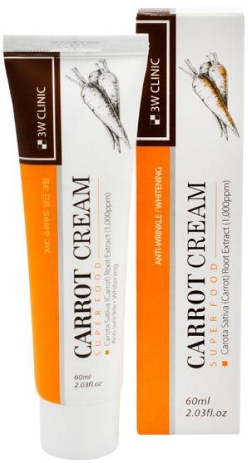Крем для лица с экстрактом моркови Super Food Carrot Cream, 60мл 3W Clinic