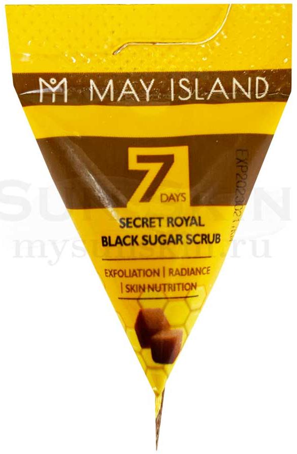 Скраб для лица 7Days Secret Royal Black Sugar Scrub, 3мл May Island