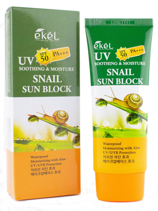 Крем cолнцезащитный c муцином улитки UV Soothing & Moisture Snail Sun Block Spf 50 Pa+++, 70мл  Ekel