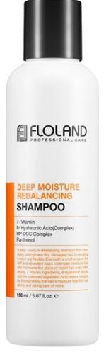 Шампунь для волос с витаминами и гиалуроновой кислотой Deep Moisture Rebalancing Shampoo, 150мл  Floland