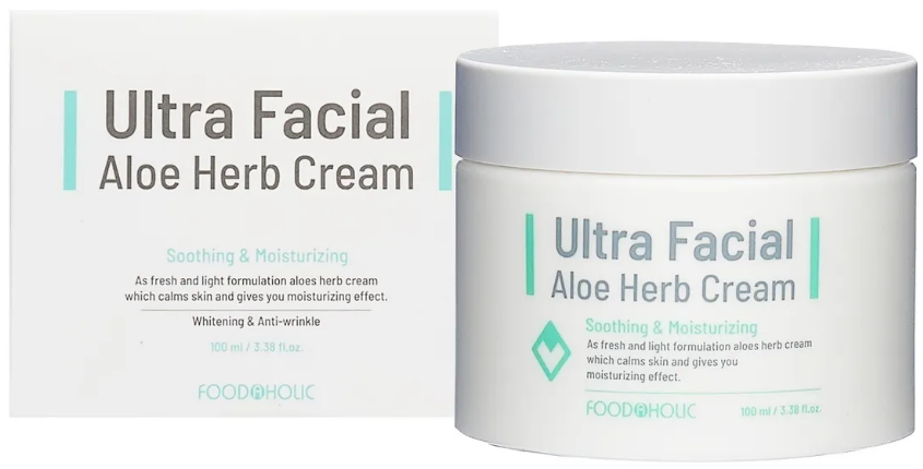 Крем для лица антивозрастной функциональный с экстрактом алоэ Ultra Facial Aloe Herb Cream, 100мл FoodaHolic