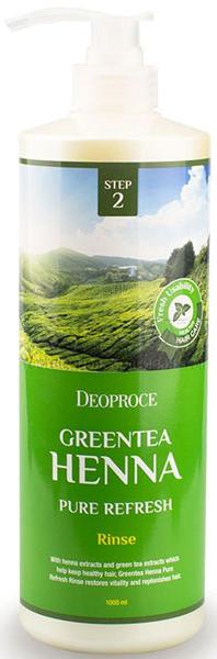 Бальзам для волос с зеленым чаем и хной Rinse Greentea Henna Pure Refresh, 1000 мл Deoproce