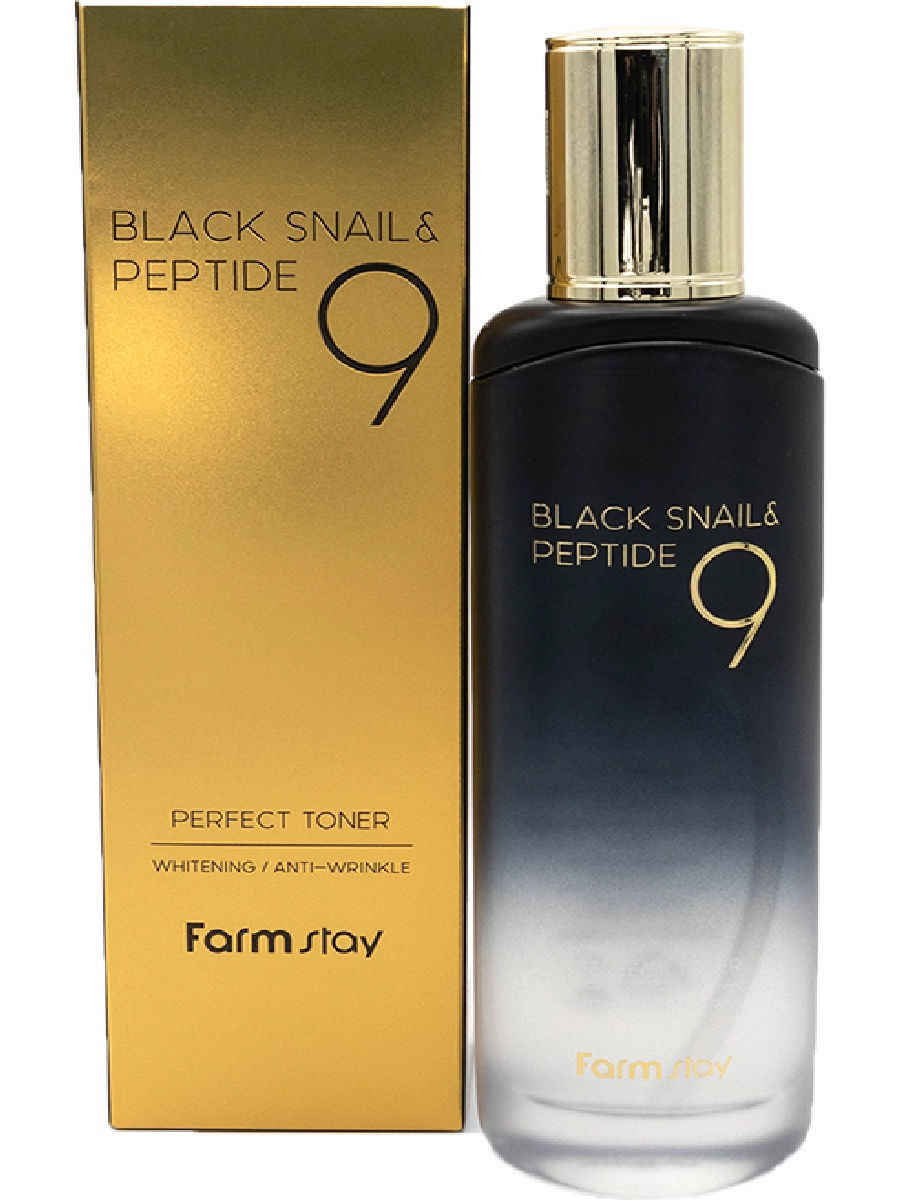 Тонер омолаживающий с комплексом из 9 пептидов Black Snail & Peptide9 Perfect Toner, 100мл FarmStay