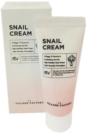 Крем для лица увлажняющий с экстрактом муцина улитки Snail Cream, 20мл Village 11 Factory