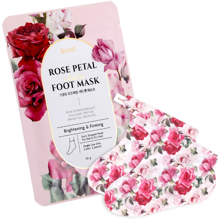 Маска носочки для ног Koelf Rose Petal Satin Foot Mask, 16г Petitfee