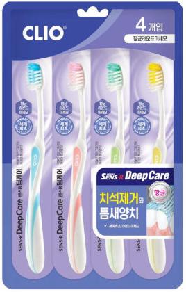 Зубная щетка набор  Sens-R Deep Care Set, 4шт Clio