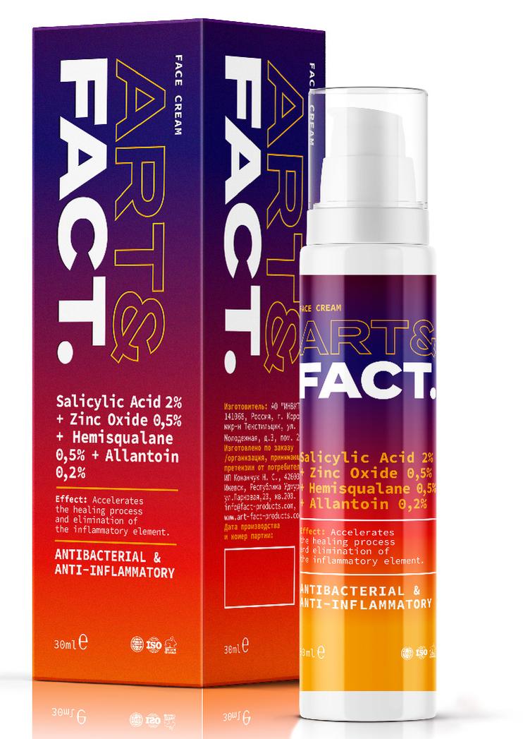 Крем-актив для проблемной кожи и точечного действия Salicylic Acid 2%+Zinc, 30мл Art&Fact
