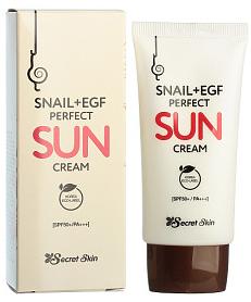 Крем для лица с экстрактом улитки солнцезащитный SPF 50+++ Snail+EGF Perfect Sun Cream, 50мл Secret Skin