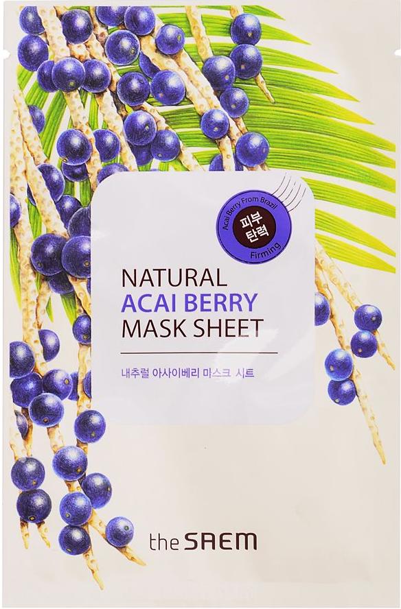 Маска тканевая Natural Mask Sheet Acai, с экстрактом ягод асаи The Saem