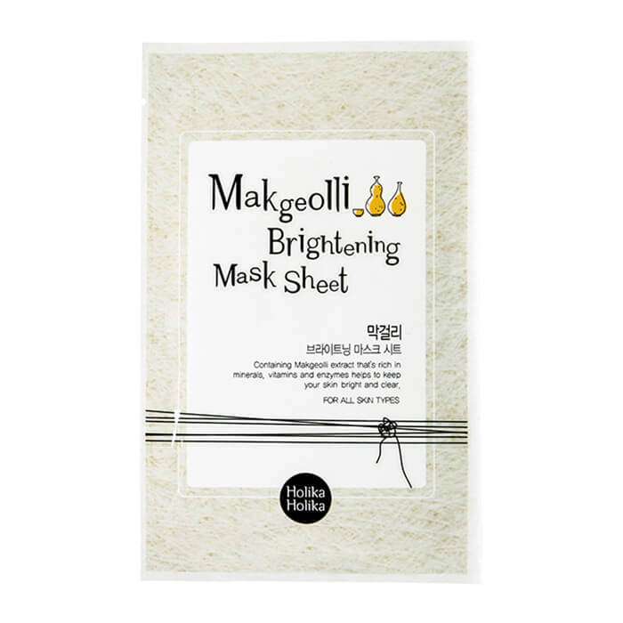 Маска для лица тканевая с экстрактом Макголли, Makgeolli Brightening Mask Sheet, 20мл Holika Holika