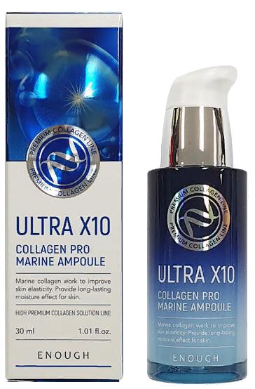 Сыворотка для лица Ultra X10 Collagen Pro Marine Ampoule, 30мл	 Enough