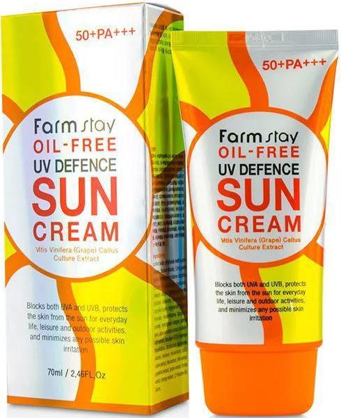 Крем солнцезащитный для лица без масел Oil-free UV Defence Sun Cream SPF50+ PA+++, 70мл FarmStay