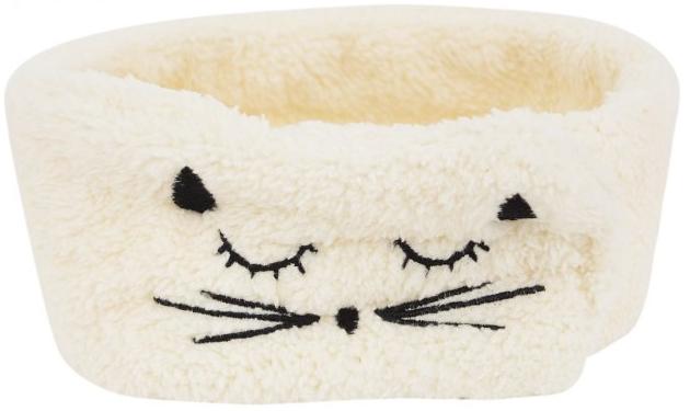 Повязка на голову "Спящий котик" молочная Kawaii Factory