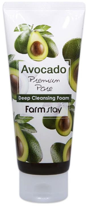 Пенка для лица очищающая с экстрактом авокадо Avocado Premium Pore Deep Cleansing Foam, 180мл FarmStay