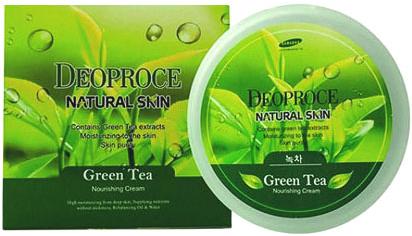 Крем для лица и тела с экстрактом зеленого чая Natural Skin Green Tea Nourishing Cream Deoproce