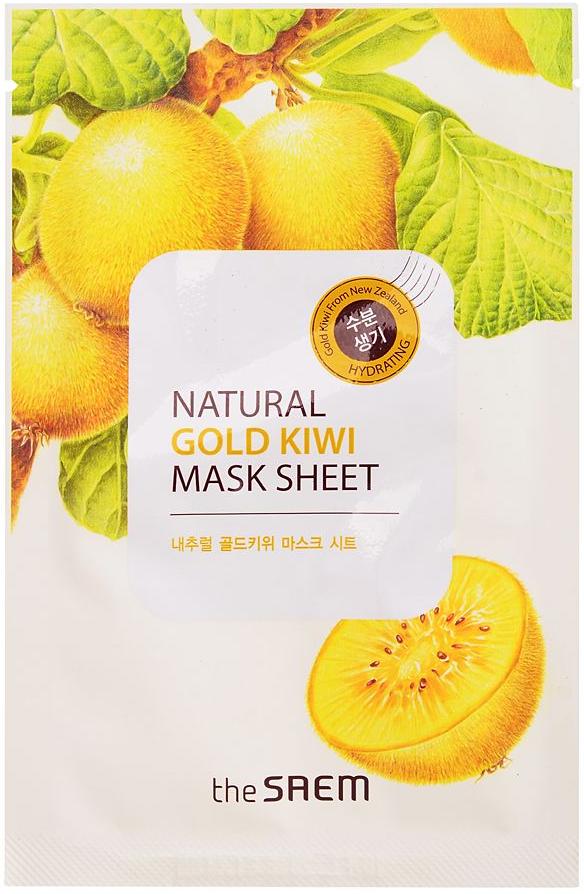 Маска тканевая Natural Mask Sheet Gold Kiwi, с экстрактом киви The Saem