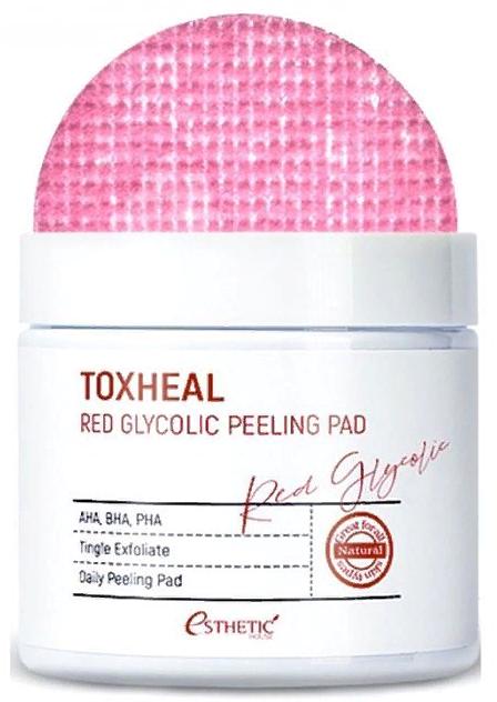 Пилинг-подушечки миндальные Toxheal Red Glyucolic Peeling Pad, 100мл Esthetic House