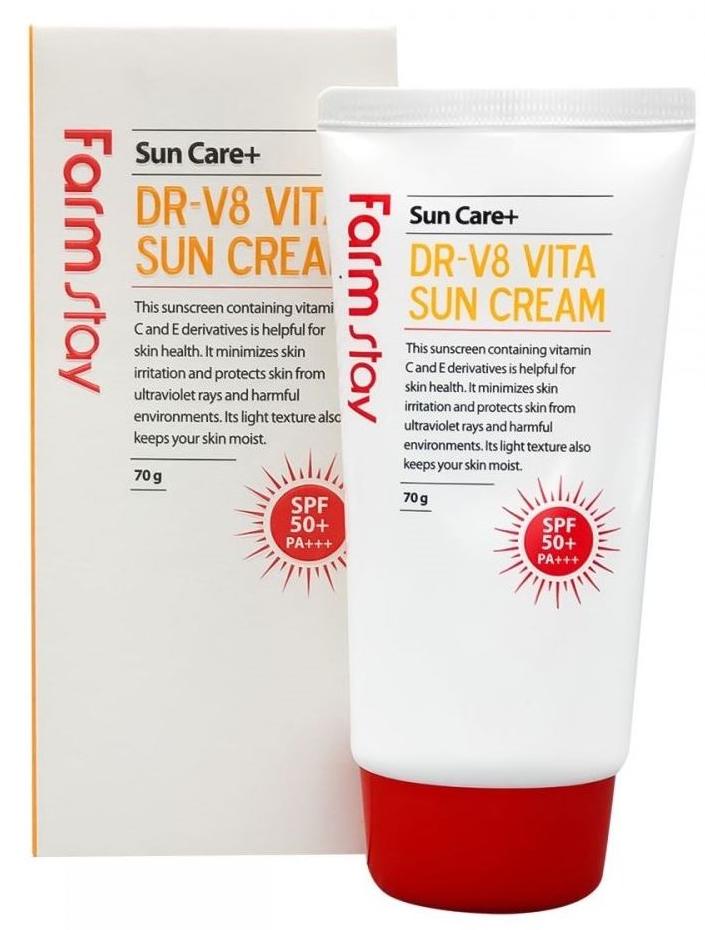 Крем для лица солнцезащитный R-V8 Vita Sun Cream SPF 50+ PA+++, 70г FarmStay
