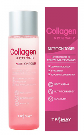 Тонер для лица Collagen&Rose Water Nutrition Toner, 210мл Trimay