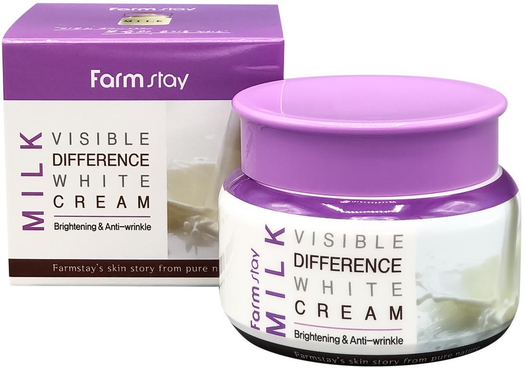 Крем для лица осветляющий с молочными протеинами Milk Visible Difference White Cream, 100мл FarmStay