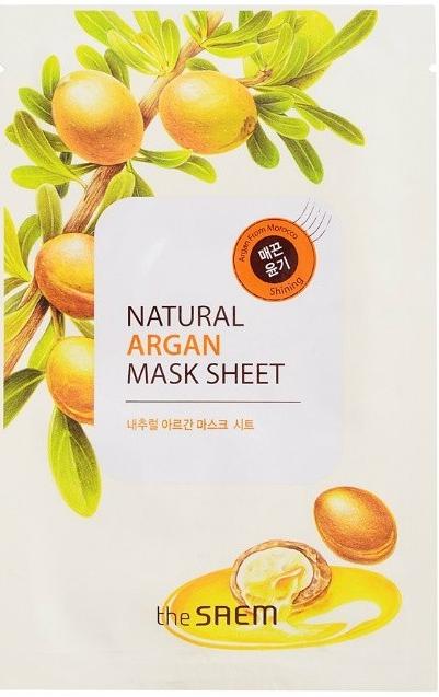 Маска тканевая Natural Mask Sheet Argan, с экстрактом арганы The Saem