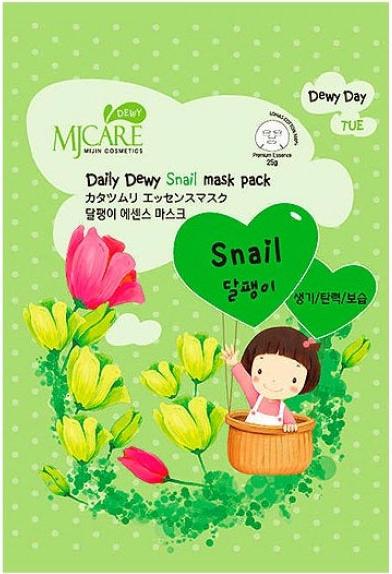 Маска тканевая MJ Care Daily Dewy Snail Mask Pack, с экстрактом слизи улитки Mijin