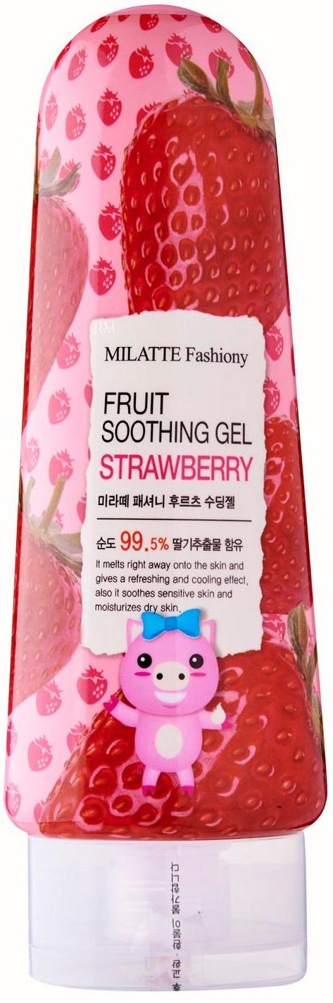 Гель для лица и тела многофункциональный Fashiony Fruit Soothing Gel, Strawberry Milatte