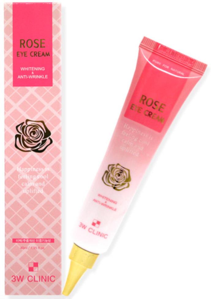 Крем для век осветляющий с экстрактом розы Rose Eye Cream, 40мл 3W Clinic