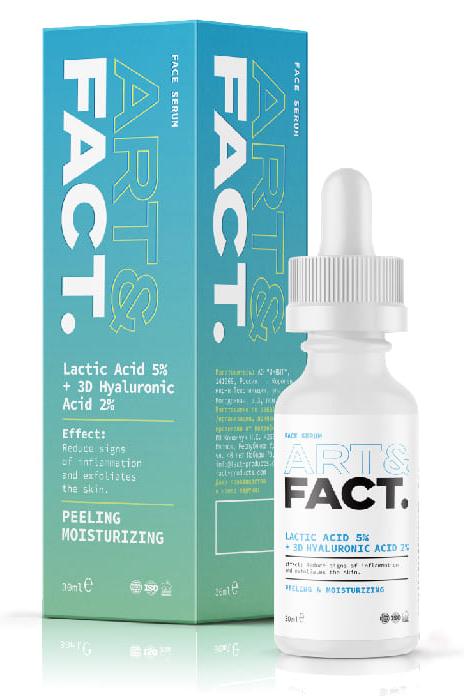 Сыворотка пилинг для лица с молочной кислотой Lactic Acid 10% + 3D Hyalur Acid 2%, 30мл Art&Fact