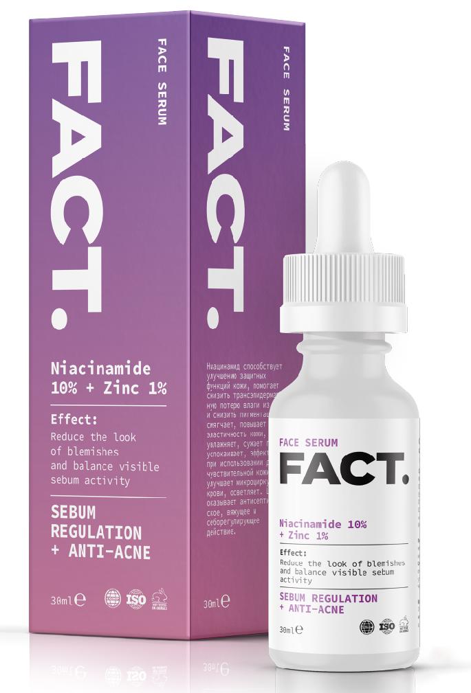Сыворотка для лица с цинком и ниацинамидом Niacinamide 10% + Zinc 1%, 30мл Art&Fact
