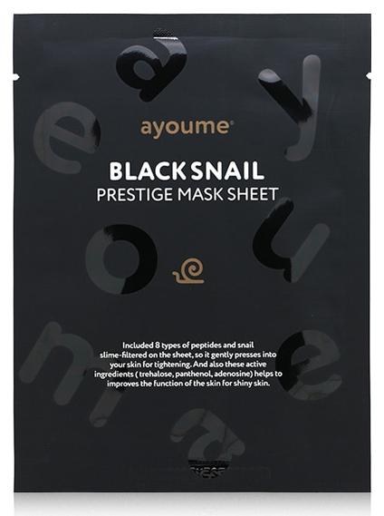 Маска тканевая с муцином черной улитки Black Snail Prestige Mask Sheet Ayoume
