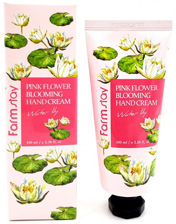 Крем для рук Pink Flower Blooming Hand Cream, Water Lily, 100мл FarmStay