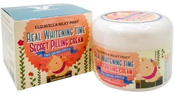 Крем для лица осветляющий с эффектом пилинга Milky Piggy Real Whitening Time Secret Peeling, 100мл Elizavecca