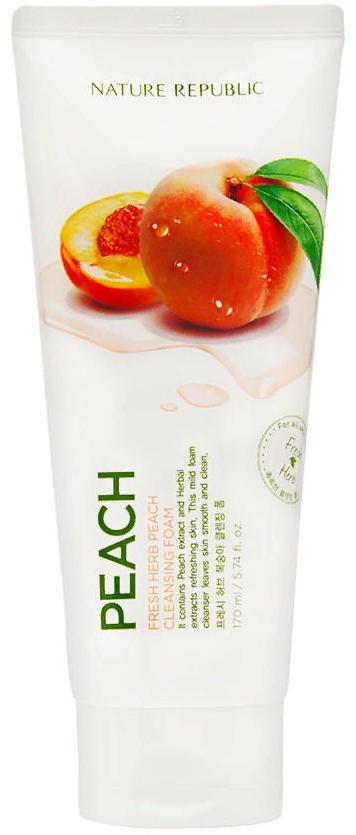 Пенка для умывания Fresh Herb Peach Cleansing Foam, 170мл Nature Republic