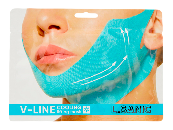 Маска-бандаж для коррекции овала лица V-Line Cooling Lifting Face Mask, 20г L.Sanic