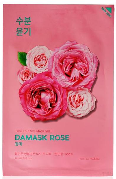 Маска тканевая для лица Pure Essence Mask Sheet, увлажняющая, дамасская роза Holika Holika