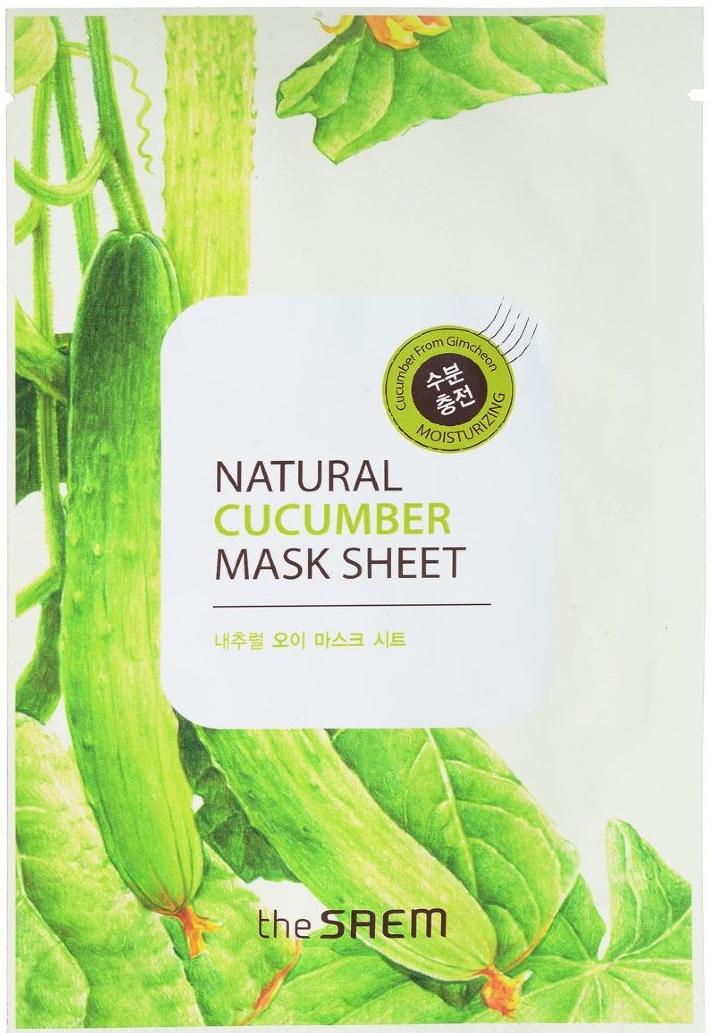 Маска тканевая Natural Mask Sheet Cucumber, с экстрактом огурца The Saem