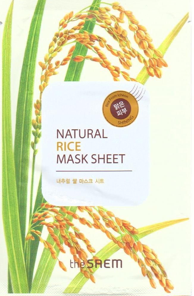 Маска тканевая Natural Mask Sheet Rice, с экстрактом риса The Saem