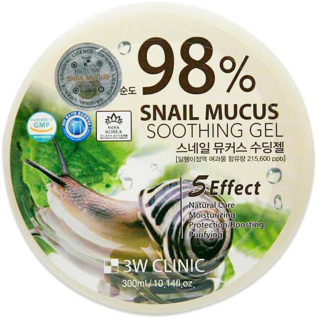 Гель с улиткой Snail Mucus Soothing Gel 98%, 300мл 3W Clinic
