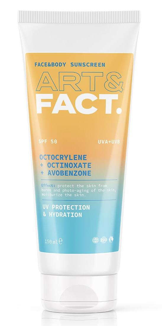 Крем солнцезащитный для лица и тела Octocrylene + Octinoxate + Avobenzone, 150мл Art&Fact