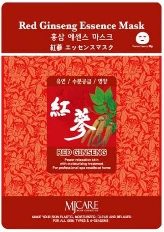 Маска тканевая Essence Mask Red Ginseng, красный женьшень  Mijin