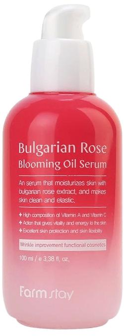 Сыворотка для лица с экстрактом болгарской розы Bulgarian Rose Blooming Oil Serum, 100мл FarmStay