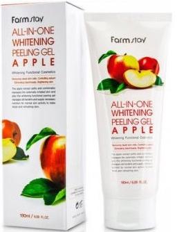 Гель-скатка с экстрактом улитки и яблока All In One Whitening Peeling Gel Cream, Apple FarmStay