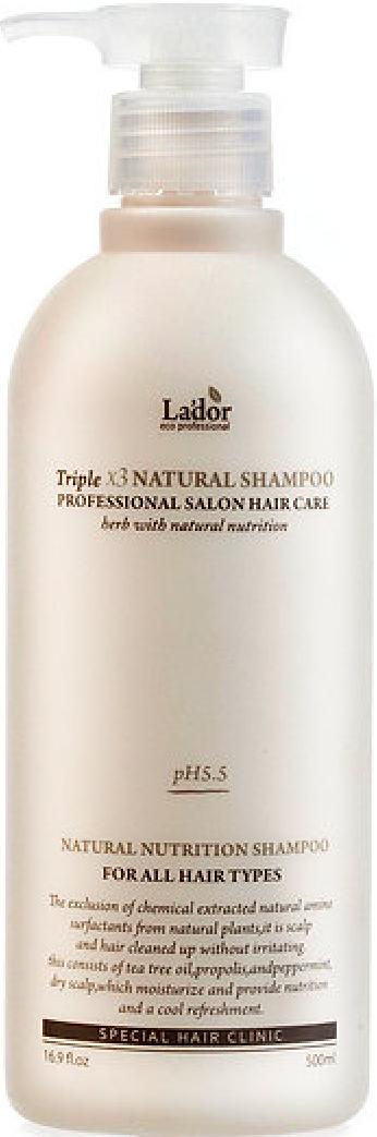 Шампунь с натуральными ингредиентами Triplex Natural Shampoo, 530мл Lador